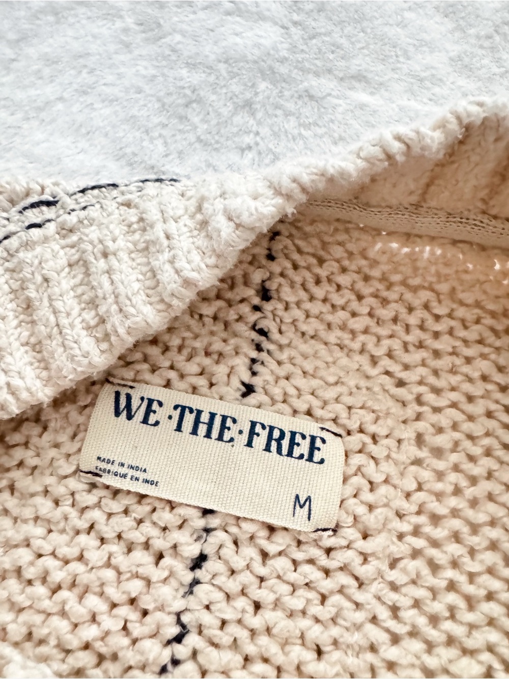 Free People We The Free Morgan Cable Pullover Sweater Cream - Picture 11 of 16